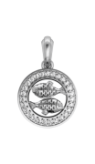 Pisces Charm Pendant in Silver with 27 Certified Diamonds
